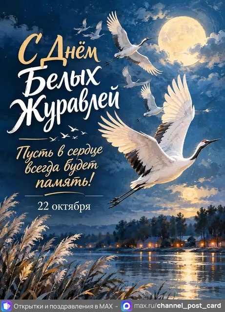 С Днём Белых Журавлей — открытка «День белых журавлей»