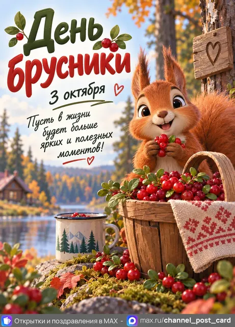 С Днём Брусники — открытка «День брусники»