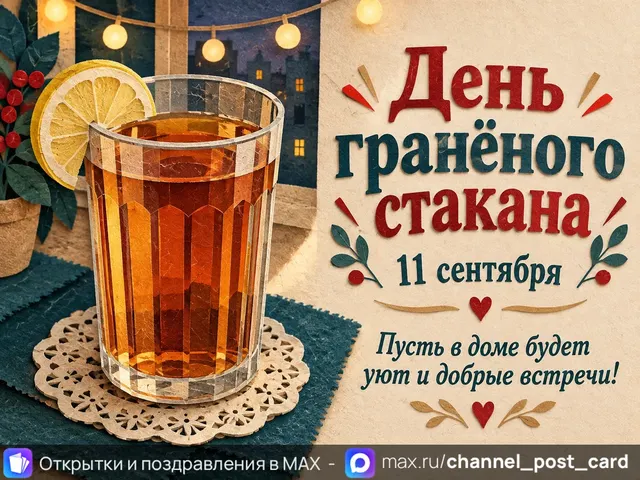 Открытка «День гранёного стакана»