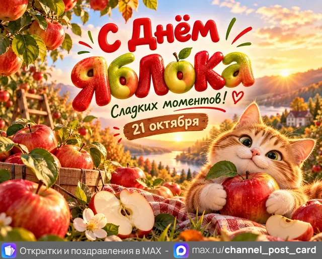 С Днём Яблока — открытка «День яблока»