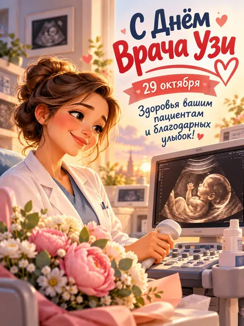 С Днем Врача УЗИ — открытка «День врача УЗИ»