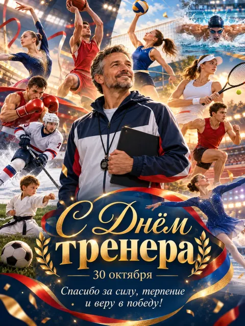 С Днём Тренера — открытка «День тренера»