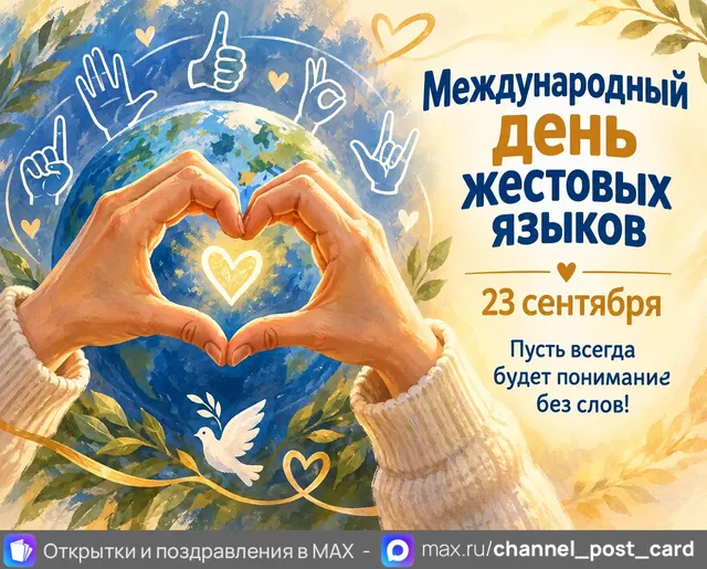 С Международным днем жестовых языков — открытка «Международный день жестовых языков»