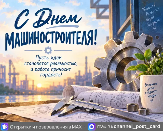 С Днём Машиностроителя — открытка «День машиностроителя»