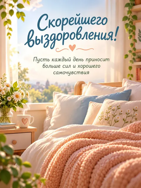 Выздоровления — открытка «Выздоровление»