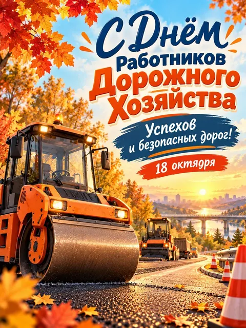 С Днем работников дорожного хозяйства — открытка «День работников дорожного хозяйства»