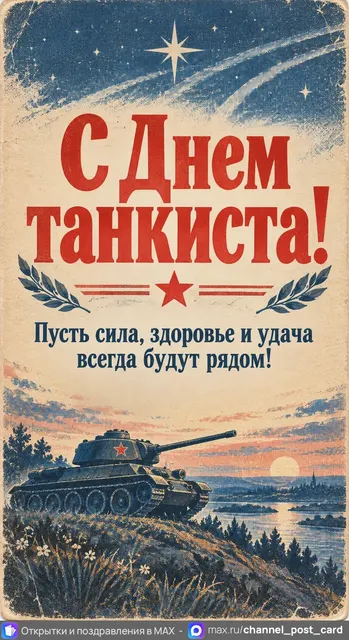 Открытка «С Днем Танкиста»
