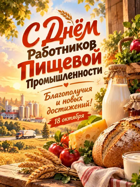 С Днем Работников Пищевой Промышленности — открытка «День работников пищевой промышленности»