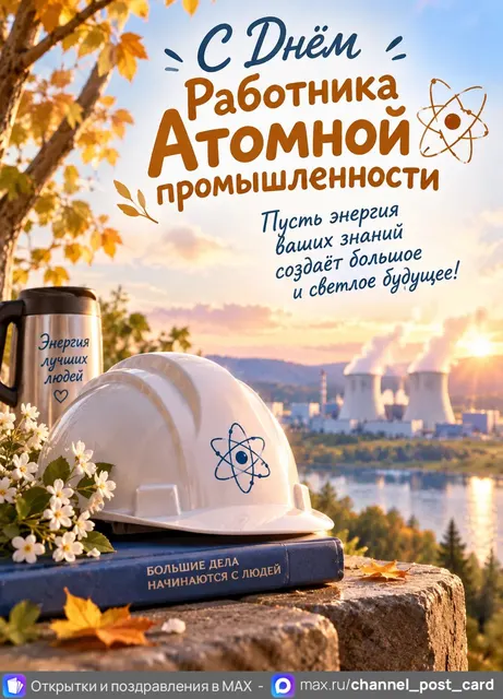 С Днем Работника атомной промышленности — открытка «День работника атомной промышленности»