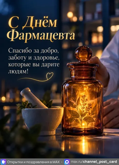 Открытка «С Днём фармацевта»
