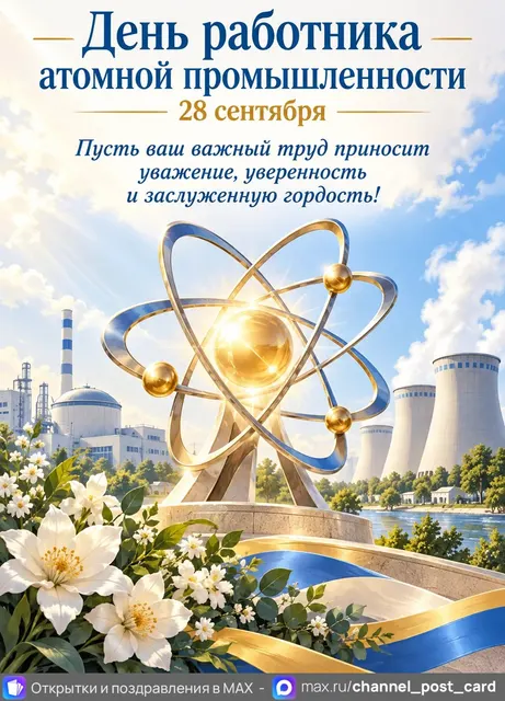 Открытка «День работника атомной промышленности»