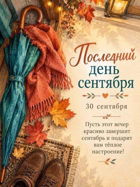 Открытка «Последний день сентября»