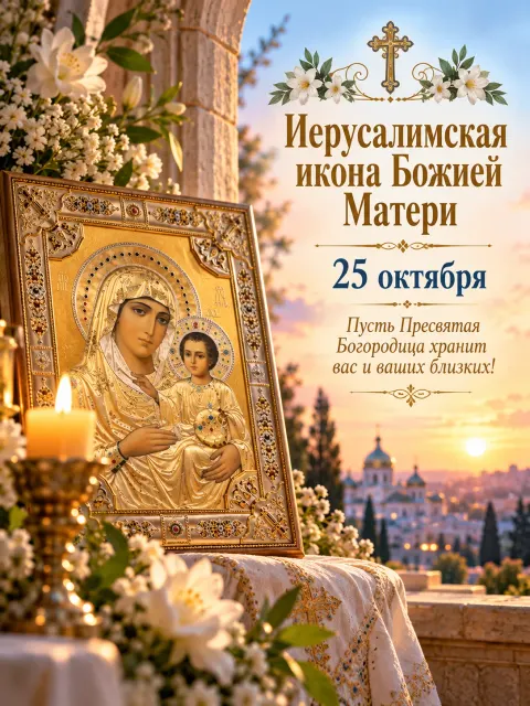 Открытка «Иерусалимская икона Божией Матери»