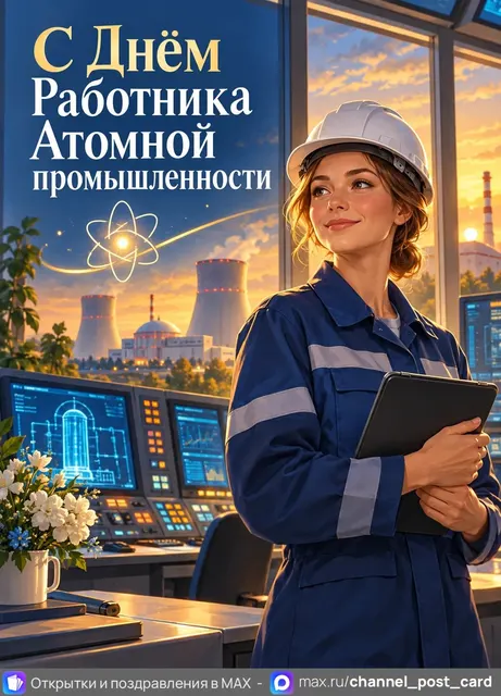 С Днем Работника атомной промышленности — открытка «День работника атомной промышленности»