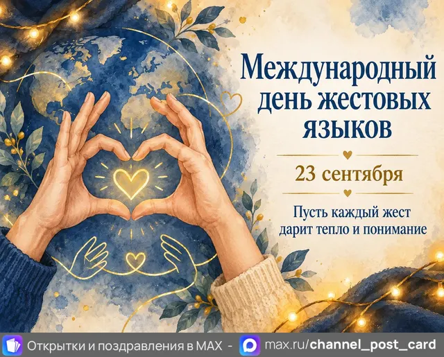 С Международным днем жестовых языков — открытка «Международный день жестовых языков»
