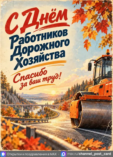 С Днем Работников Дорожного хозяйства — открытка «День работников дорожного хозяйства»