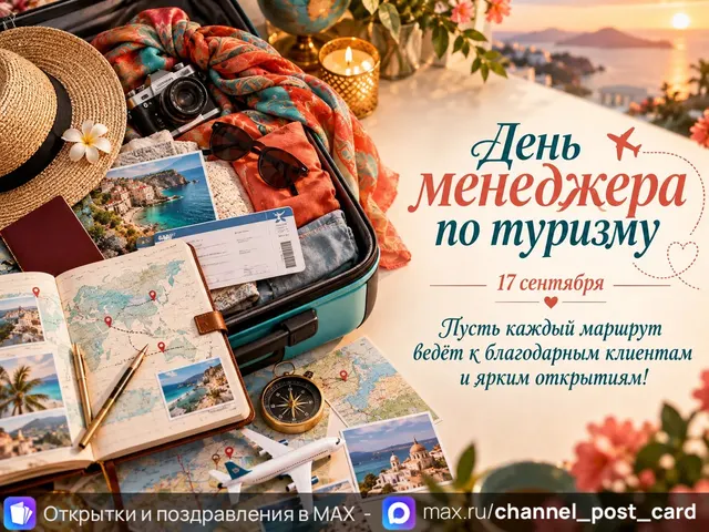 Открытка «День Менеджера по Туризму»