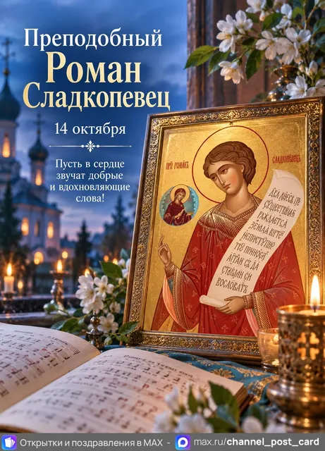 Открытка «Преподобный Роман Сладкопевец»