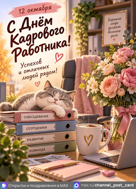 С Днём Кадрового Работника — открытка «День кадрового работника — осенний»