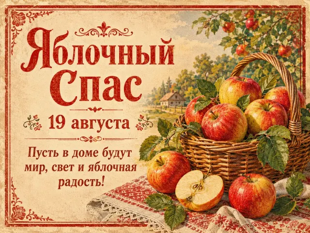 Открытка «Яблочный спас»