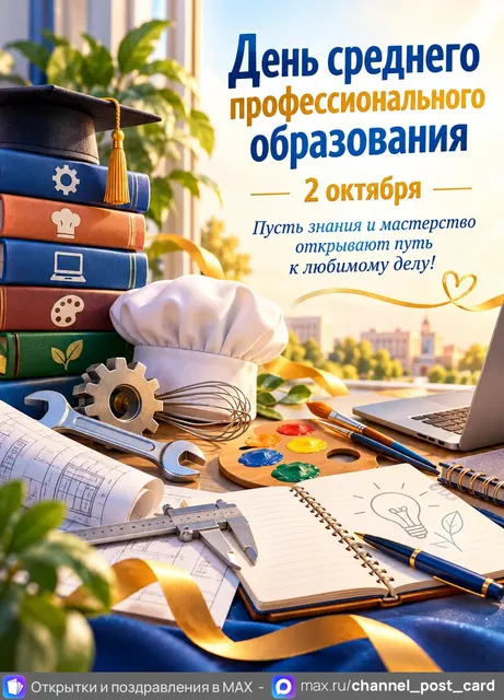 С Днем Среднего Профессионального образования — открытка «День среднего профессионального образования»