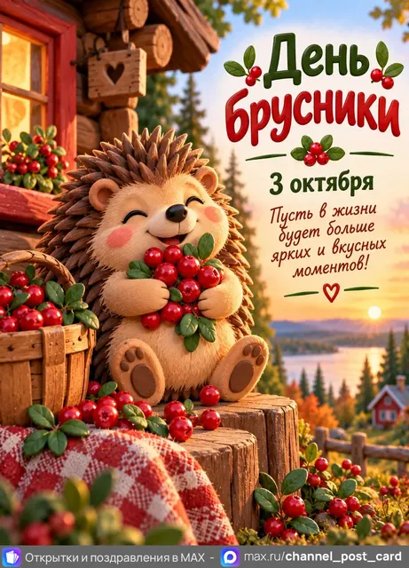 С Днём Брусники — открытка «День брусники»