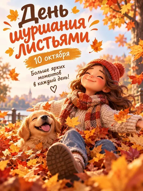 Открытка «День шуршания листьями»