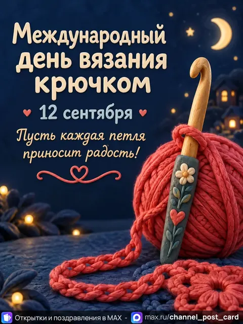 Открытка «Международный день вязания крючком»