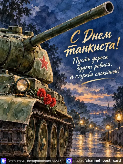 Открытка «С Днем Танкиста»