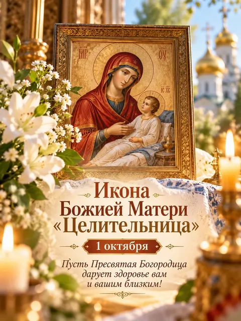 Икона Божией Матери Целительница — открытка «Икона Божией Матери «Целительница»»