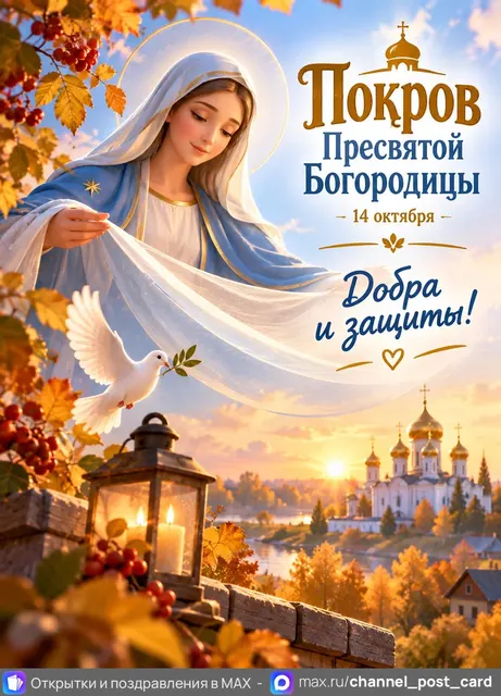 С Покровом Пресвятой Богородицы — открытка «Покров»