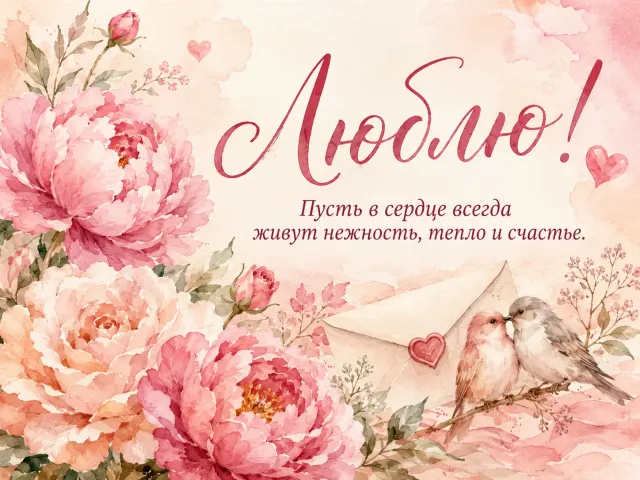 Открытка «Люблю»