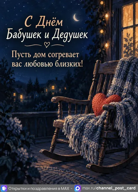 С Днём Бабушек и Дедушек — открытка «День пожилого человека»