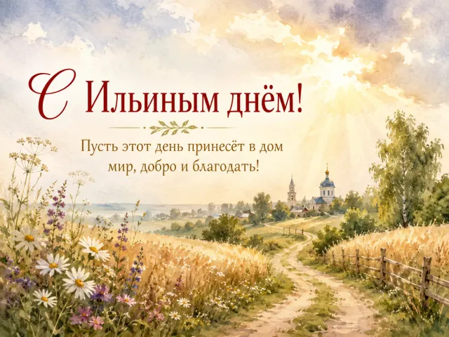 Открытка «С Ильиным Днем»