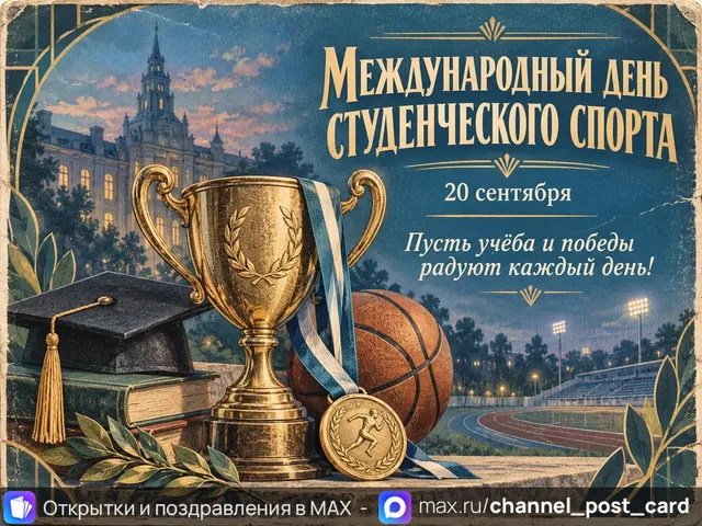 Открытка «Международный день студенческого спорта»