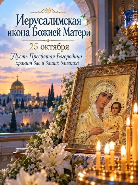 Открытка «Иерусалимская икона Божией Матери»