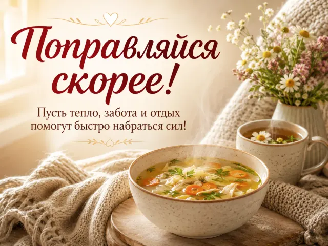 Открытка «Поправляйся скорее»