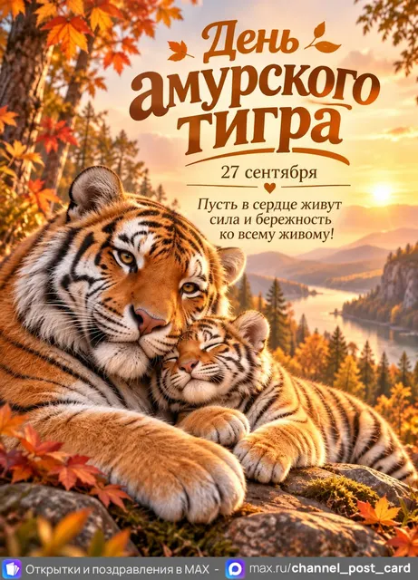 Открытка «День амурского тигра»