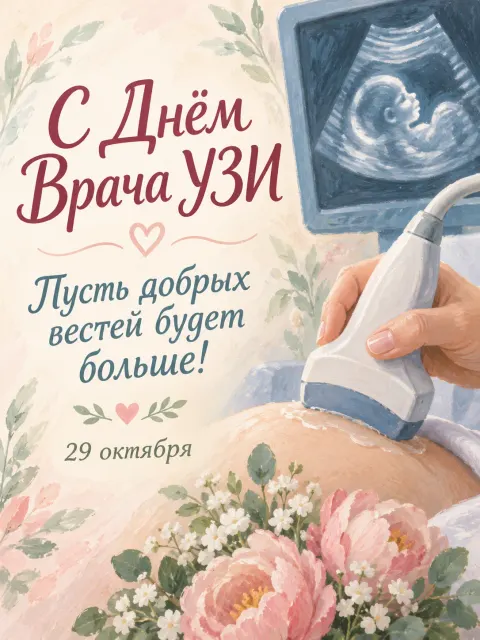 С Днем Врача УЗИ — открытка «День врача УЗИ»
