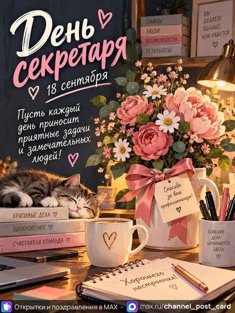 Открытка «День Секретаря»