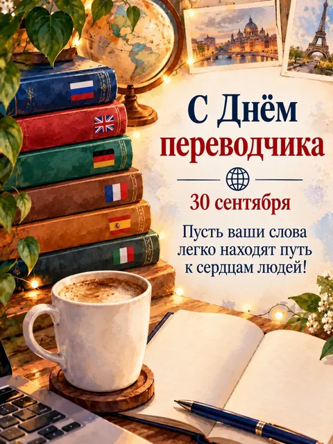 С Днем переводчика — открытка «Международный день переводчика»
