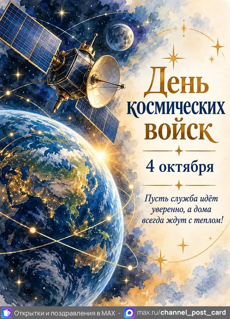 С Днём Космических Войск — открытка «День космических войск»
