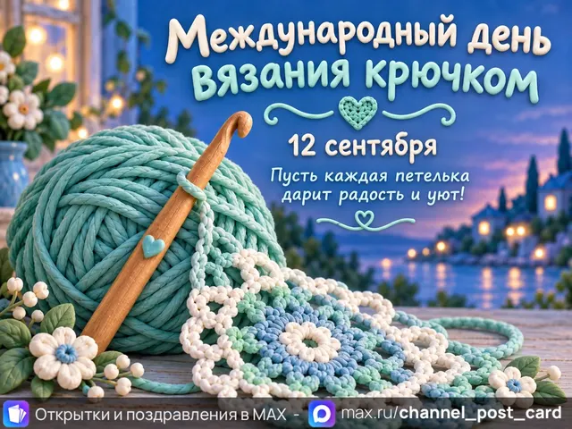 Открытка «С Днем вязания крючком»