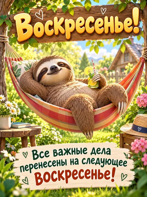 Воскресные дела — открытка «Юмор и приколы»