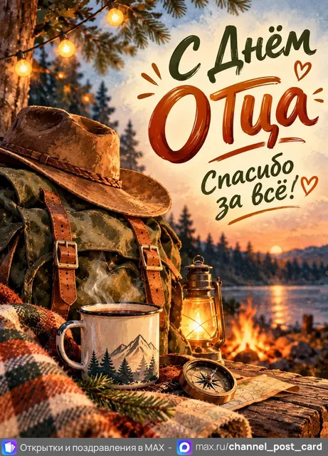С Днём Отца — открытка «День отца»