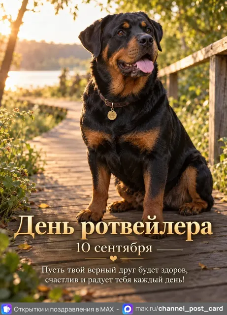 Открытка «День ротвейлера»