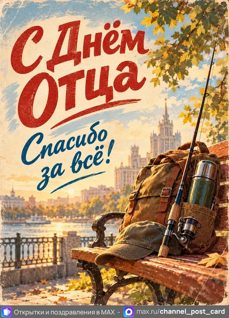 С Днём Отца — открытка «День отца»