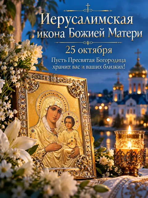 Открытка «Иерусалимская икона Божией Матери»