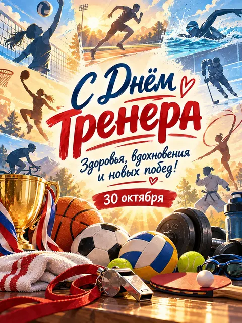 С Днём Тренера — открытка «День тренера»