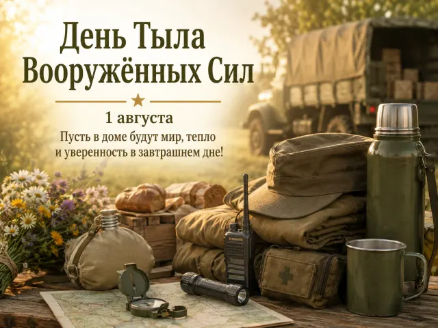 Открытка «День тыла вооруженных сил»
